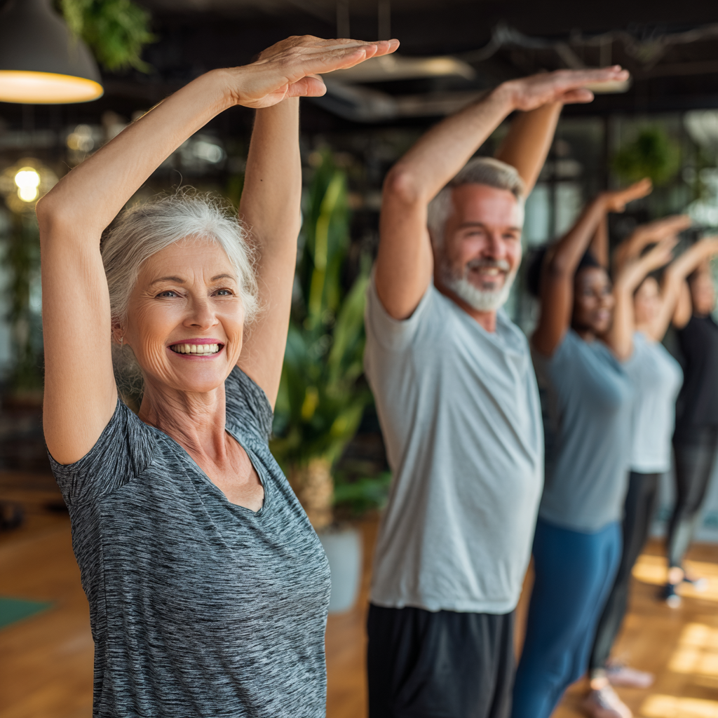 Спеціаліст працює з клієнтом зрілого віку над вправами для суглобів